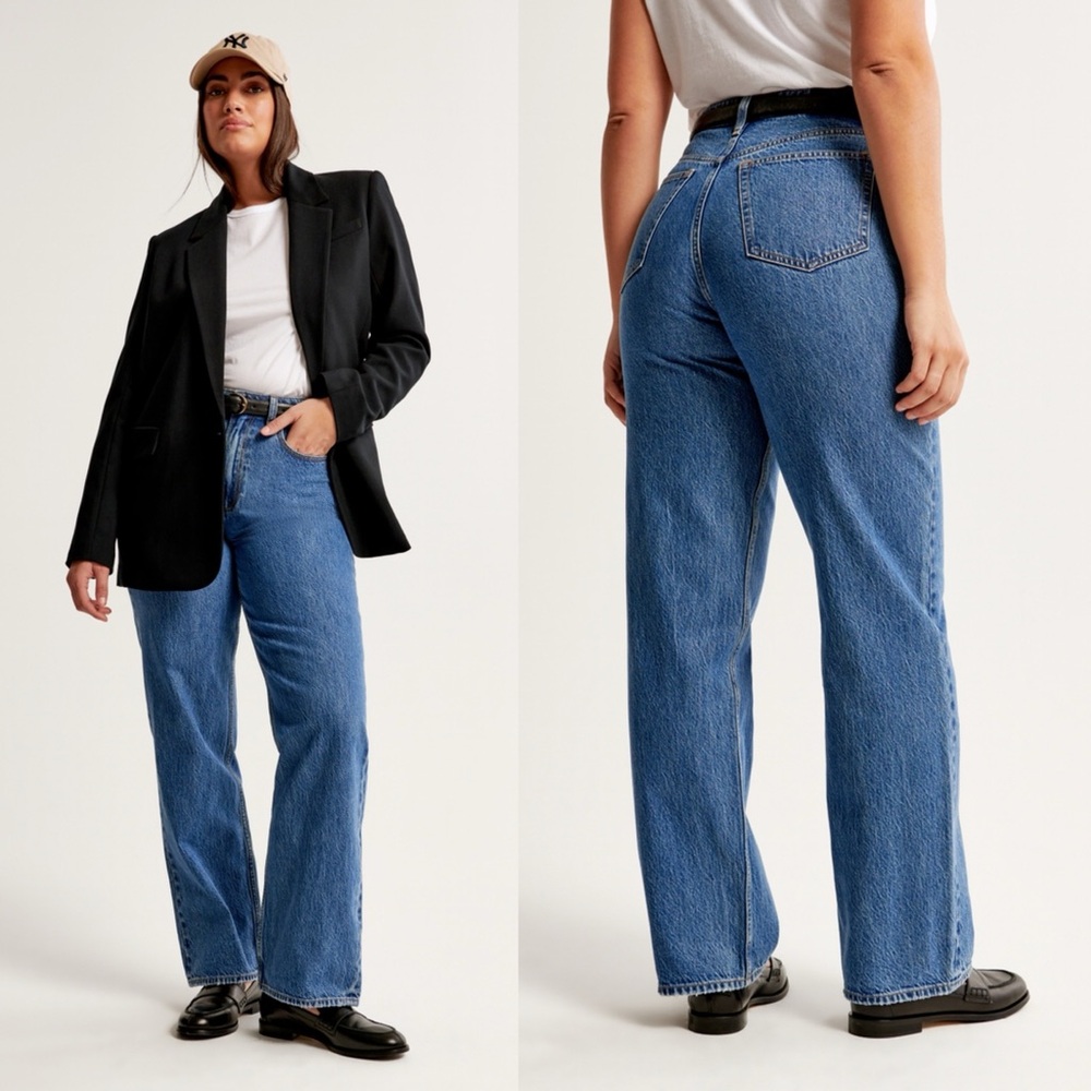 Abercrombie & Fitch Curve Love High Rise Loose Jean Medium Size 27 Size 4 Long